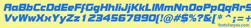 BolsterItalic Font – Blue Fonts on Yellow Background