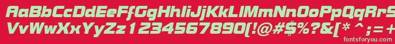 Czcionka BolsterItalic – zielone czcionki na czerwonym tle