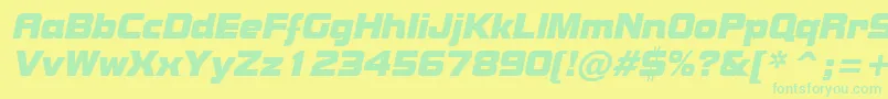 BolsterItalic Font – Green Fonts on Yellow Background