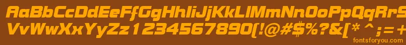 BolsterItalic-fontti – oranssit fontit ruskealla taustalla