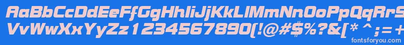 BolsterItalic Font – Pink Fonts on Blue Background
