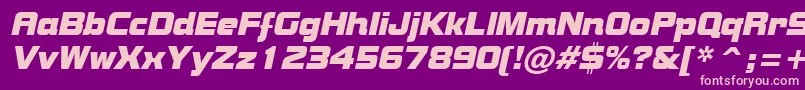 Czcionka BolsterItalic – różowe czcionki na fioletowym tle