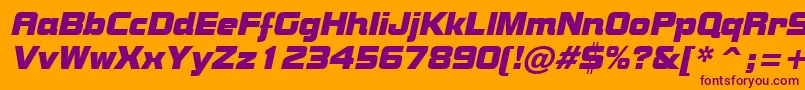 BolsterItalic Font – Purple Fonts on Orange Background