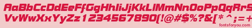 BolsterItalic-Schriftart – Rote Schriften auf rosa Hintergrund