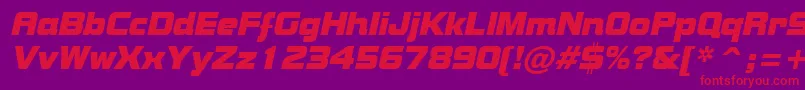 Weitere Informationen zur BolsterItalic-Schriftart BolsterItalic-Schriftart – Rote Schriften auf violettem Hintergrund