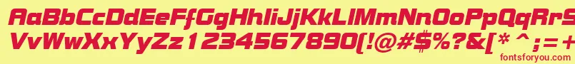 BolsterItalic Font – Red Fonts on Yellow Background