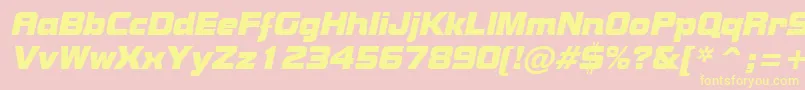 Police BolsterItalic – polices jaunes sur fond rose