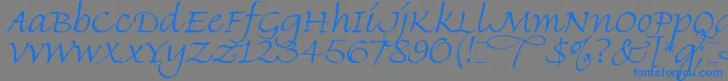 Finehand Font – Blue Fonts on Gray Background