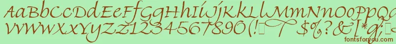 Finehand Font – Brown Fonts on Green Background