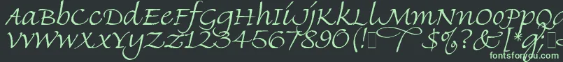 Finehand Font – Green Fonts on Black Background