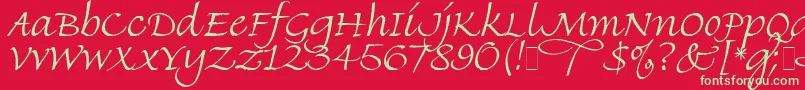 Finehand Font – Green Fonts on Red Background