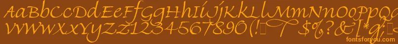 Finehand Font – Orange Fonts on Brown Background