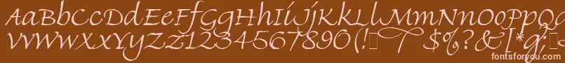 Finehand Font – Pink Fonts on Brown Background