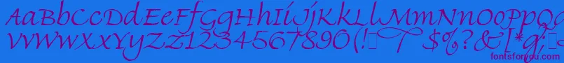 Finehand Font – Purple Fonts on Blue Background