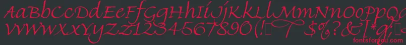 Finehand Font – Red Fonts on Black Background