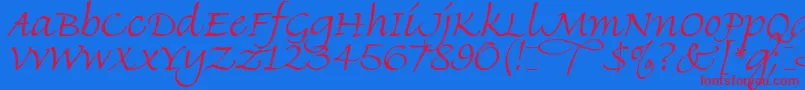 Finehand Font – Red Fonts on Blue Background
