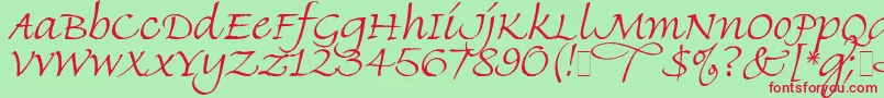 Finehand Font – Red Fonts on Green Background