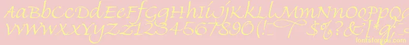 Finehand Font – Yellow Fonts on Pink Background