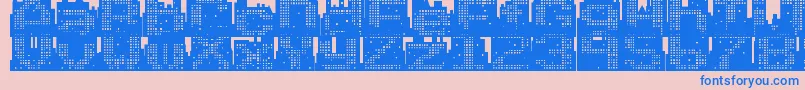 Superskyline-fontti – siniset fontit vaaleanpunaisella taustalla