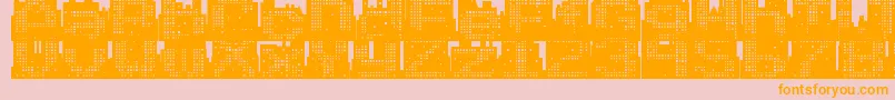 Superskyline-Schriftart – Orangefarbene Schriften auf rosa Hintergrund