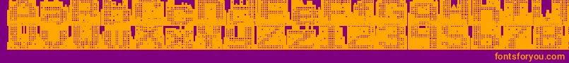 Superskyline-fontti – oranssit fontit violetilla taustalla