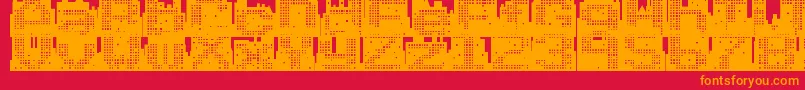 Superskyline Font – Orange Fonts on Red Background