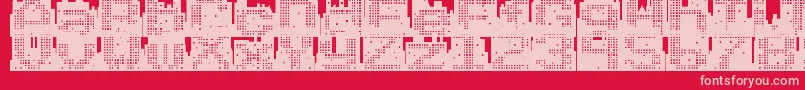 Superskyline-Schriftart – Rosa Schriften auf rotem Hintergrund