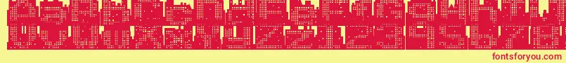 Superskyline-fontti – punaiset fontit keltaisella taustalla