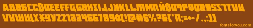 Octoberguardleft Font – Orange Fonts on Brown Background