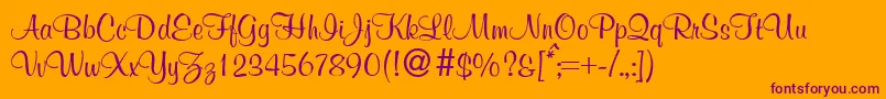MurphydbNormal Font – Purple Fonts on Orange Background
