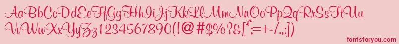 MurphydbNormal Font – Red Fonts on Pink Background