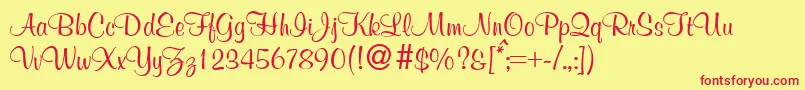 MurphydbNormal Font – Red Fonts on Yellow Background