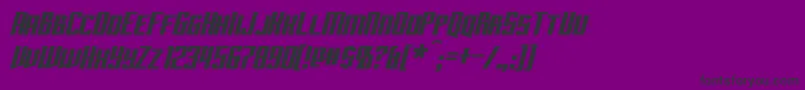 SubspaceItalic-fontti – mustat fontit violetilla taustalla