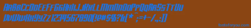 Fonte SubspaceItalic – fontes azuis em um fundo marrom
