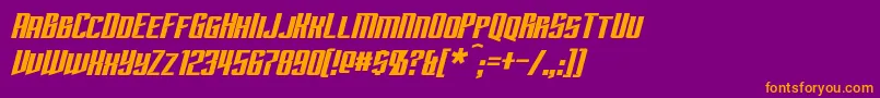 SubspaceItalic Font – Orange Fonts on Purple Background