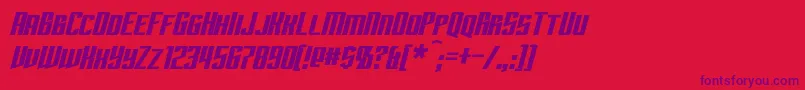 SubspaceItalic-Schriftart – Violette Schriften auf rotem Hintergrund