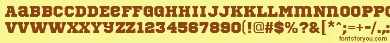 SportsWorldRegular Font – Brown Fonts on Yellow Background