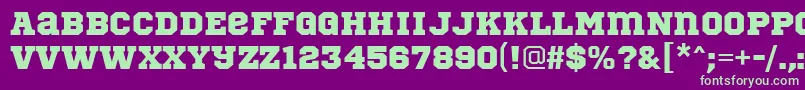 SportsWorldRegular Font – Green Fonts on Purple Background