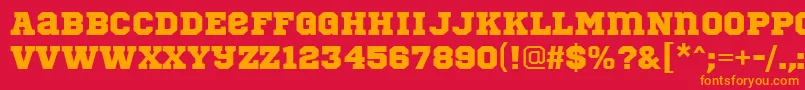 SportsWorldRegular Font – Orange Fonts on Red Background