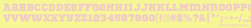 SportsWorldRegular Font – Pink Fonts on Yellow Background