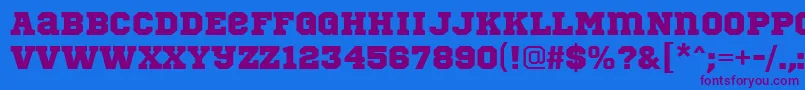 SportsWorldRegular Font – Purple Fonts on Blue Background