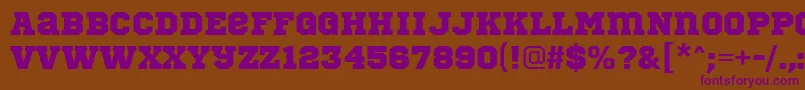 SportsWorldRegular Font – Purple Fonts on Brown Background