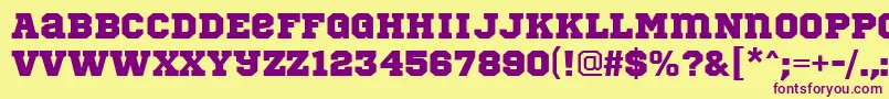 SportsWorldRegular Font – Purple Fonts on Yellow Background