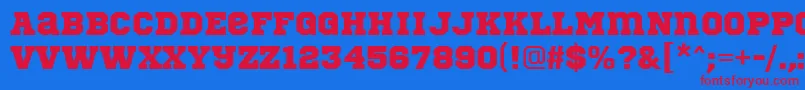 SportsWorldRegular Font – Red Fonts on Blue Background