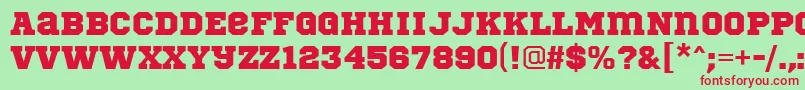 SportsWorldRegular Font – Red Fonts on Green Background