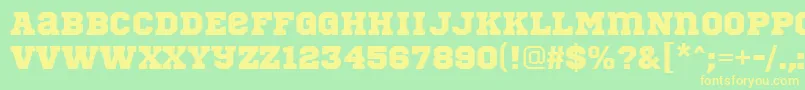 SportsWorldRegular Font – Yellow Fonts on Green Background