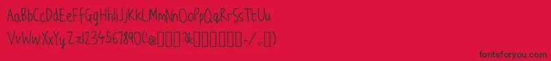 JwScript Font – Black Fonts on Red Background