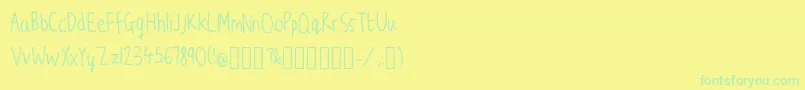 JwScript-fontti – vihreät fontit keltaisella taustalla