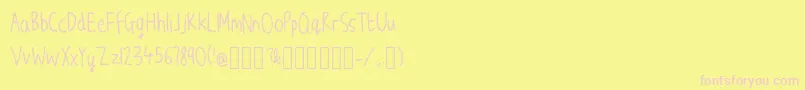 JwScript Font – Pink Fonts on Yellow Background
