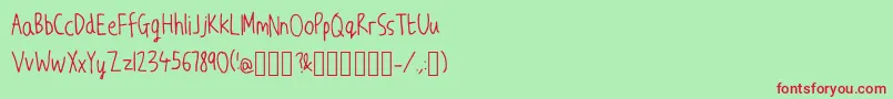 Fonte JwScript – fontes vermelhas em um fundo verde
